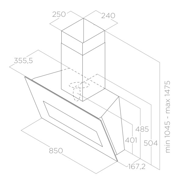 Dampkap wand/schouw Elica PRF0164462A detail 3