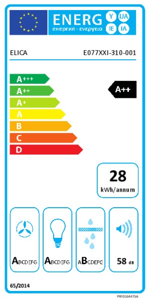Dampkap wand/schouw Elica PRF0164490A detail 2