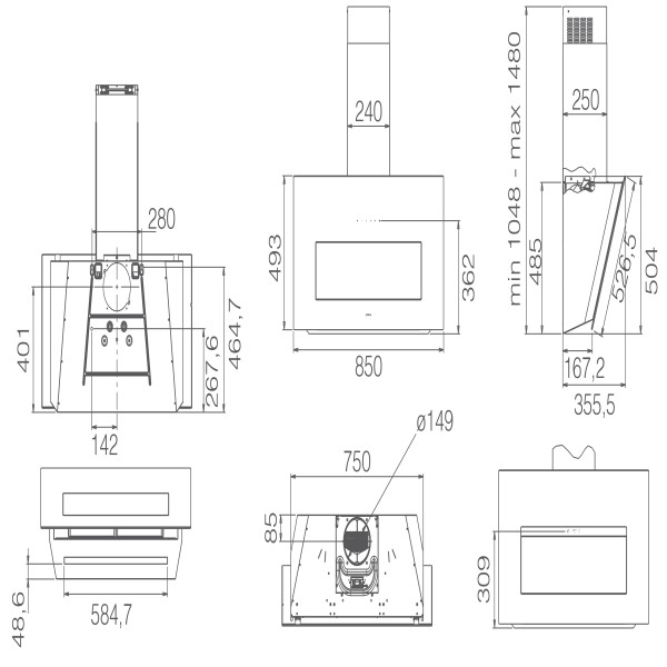 Hotte cheminée Elica PRF0164490A detail 4