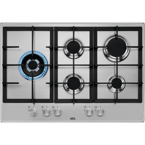 Taque de cuisson au gaz AEG HGB75520SM/+ vooraanzicht