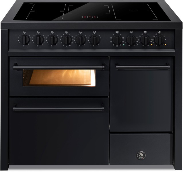 Fornuis inductie kookplaat STEEL CUCINE EQ10FFF-5FIW NF vooraanzicht