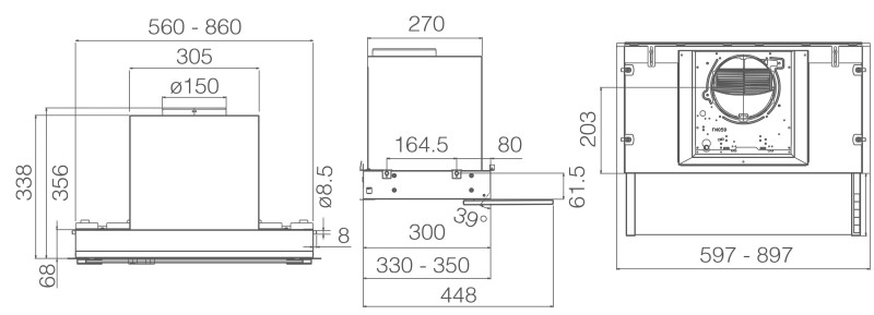 Hotte téléscopique Elica PRF0109787 detail 1