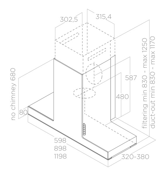 Dampkap wand/schouw Elica PRF0146270 detail 3