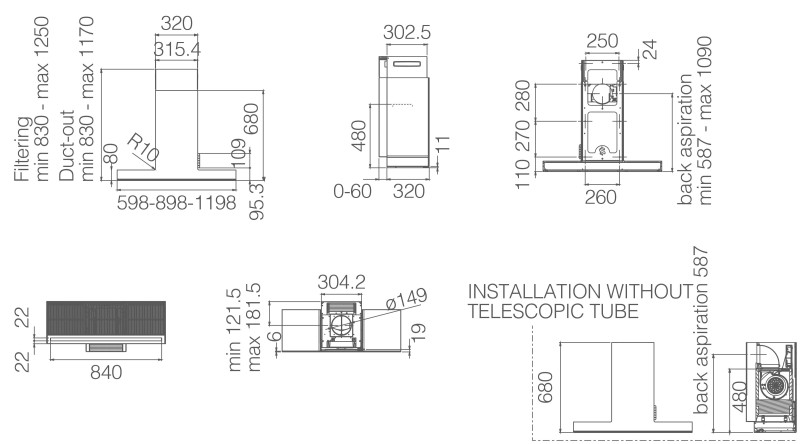 Hotte cheminée Elica PRF0146263 detail 4