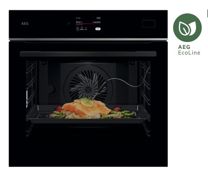 Combi : oven + stoom AEG TB8SB73ZAB/Zwart vooraanzicht