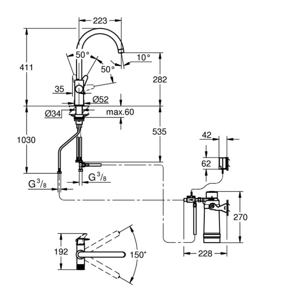 Kraan toebehoren Grohe 30581000 detail 2
