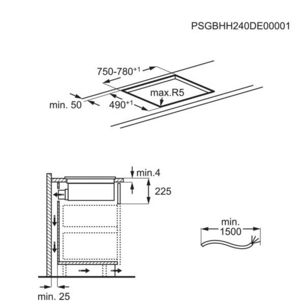 Taque de cuisson avec hotte intégrée AEG PE7000S80 detail 2