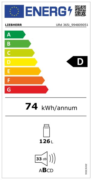 Frigo encastrable sous plan de travail Liebherr URD365I20 detail 6