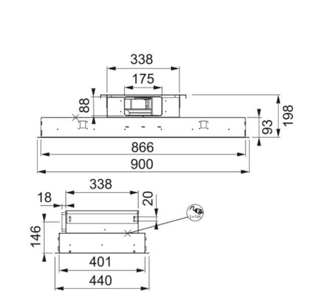 Hotte groupe aspirant Franke FDSL900WH223/ACTIE detail 1