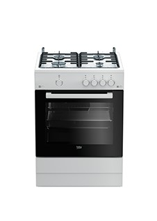Cuisinière avec taque de cuisson au gaz Beko FBG62010DW vooraanzicht