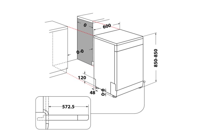 Lave-vaisselle pose libre Whirlpool WH3FB14BN7A0X/inox detail 3