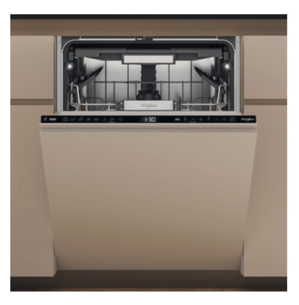 Vaatwasser volledig integreerbaar 60cm Whirlpool WH7IA115B2M3TUS0 vooraanzicht