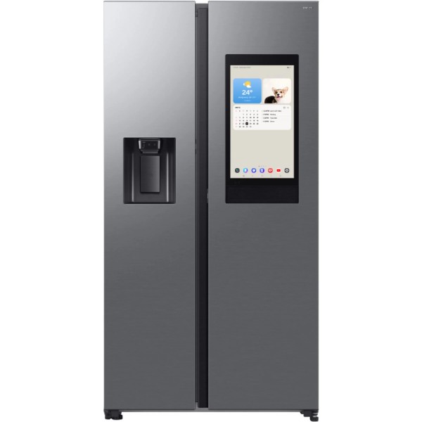 Side/Side + 3 et 4 portes Samsung RS90F66BET/inox/familyhub vooraanzicht