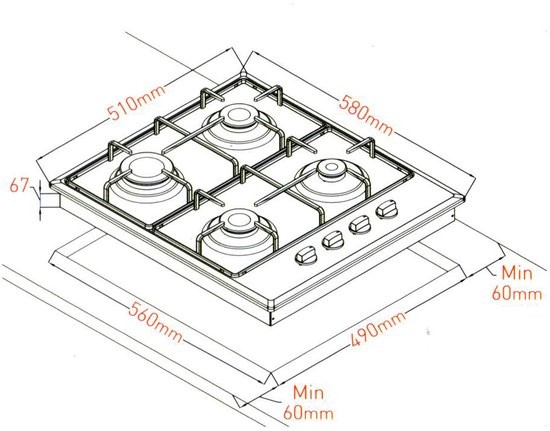 Taque de cuisson au gaz Everglades EVBI8410 detail 3