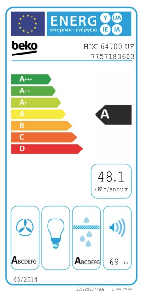 Taque de cuisson avec hotte intégrée Beko HIXI64700UF detail 5