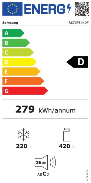 Side/Side + 3 en 4 deurs Samsung RS70F64KDF/ZWART detail 4
