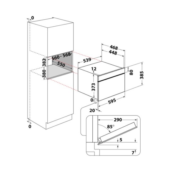 Micro-ondes avec grill Whirlpool WMD44MB/zwart detail 5