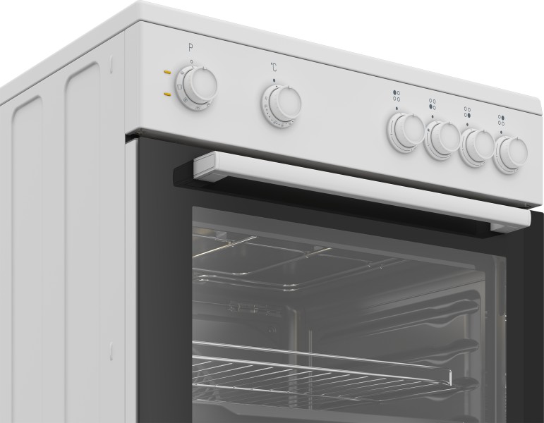 Fornuis vitrokeramische kookplaat Beko FBM6701W/wit detail 1