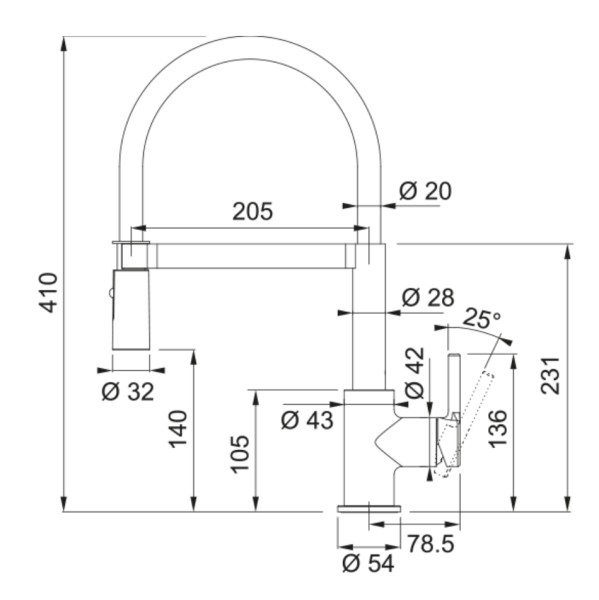 Eéngreepskraan Franke 301058 detail 1