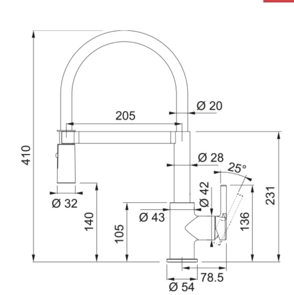Robinet mono-commande Franke 301059 detail 1