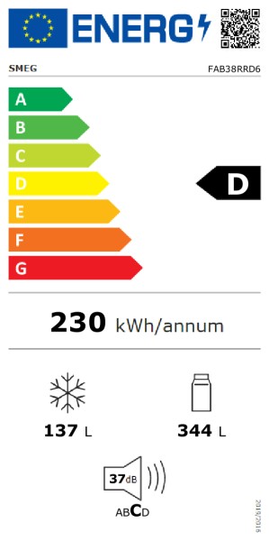 Combiné réfrigérateur/congélateur Smeg FAB38RRD6 detail 5