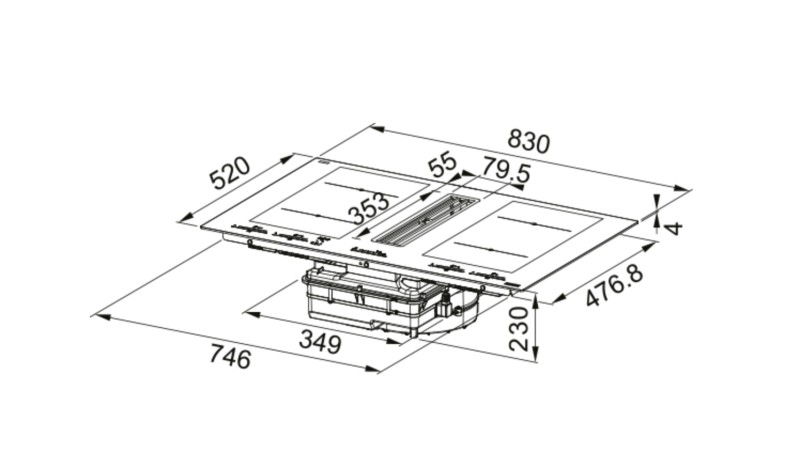 Taque de cuisson avec hotte intégrée Franke FMA8391RHI detail 2