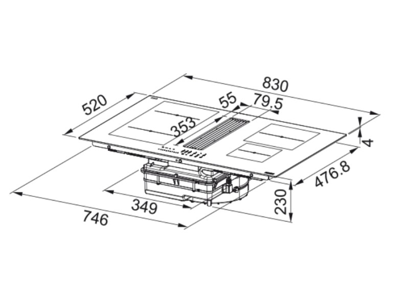 Taque de cuisson avec hotte intégrée Franke FMA8381RHI detail 3