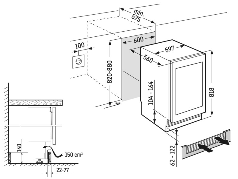 Wijnkast inbouw Liebherr UWPRI366220 detail 6