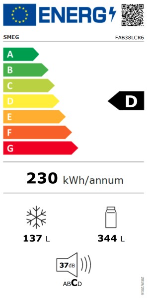 Koelvriescombinatie Smeg FAB38LCR6 detail 2