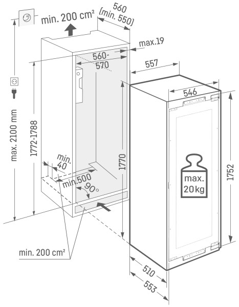 Wijnkast inbouw Liebherr EWTDF355326 detail 5