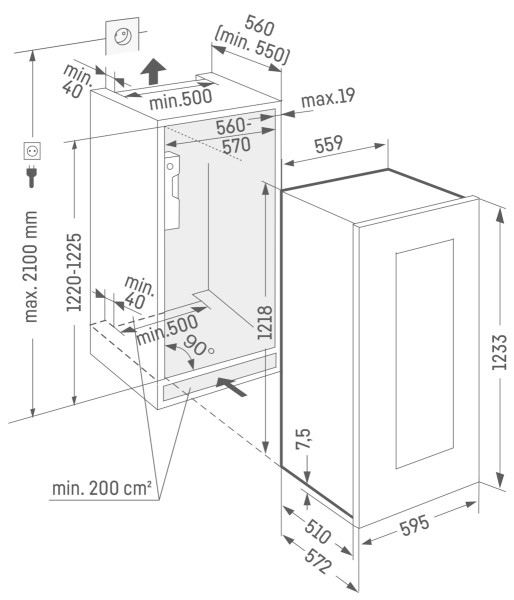 Wijnkast inbouw Liebherr EWTGB238326 detail 5