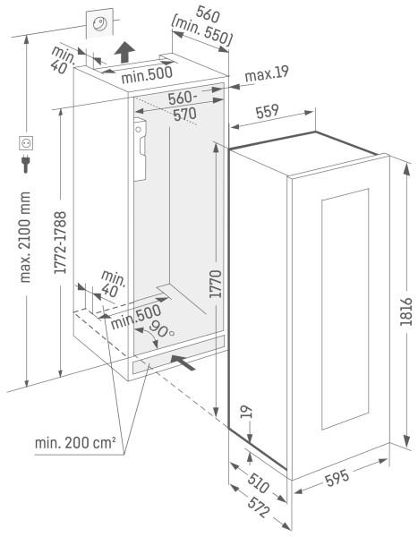 Wijnkast inbouw Liebherr EWTGB3583-26 detail 5