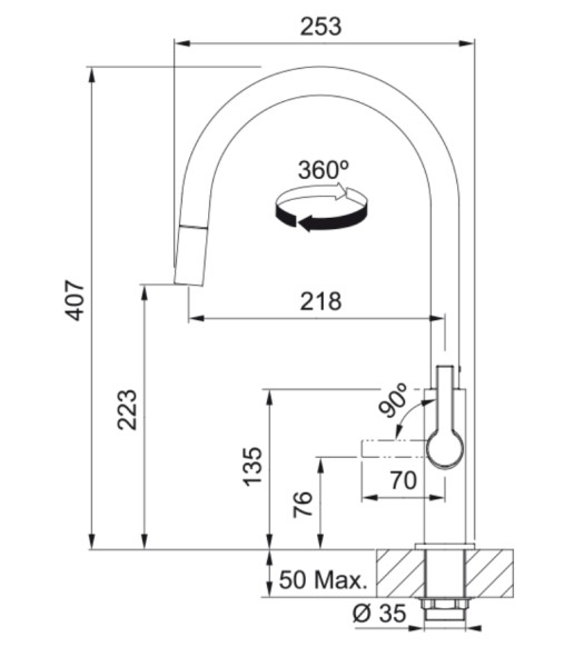 Robinet mono-commande Franke 301996 detail 3