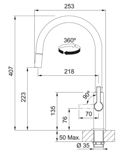 Robinet mono-commande Franke 301995 detail 3