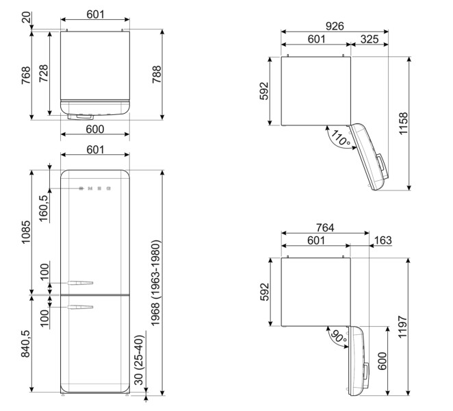 Combiné réfrigérateur/congélateur Smeg FAB32RPK6 detail 6