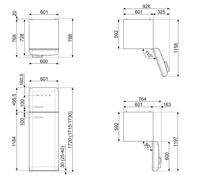 Combiné réfrigérateur/congélateur Smeg FAB30RPB6 detail 7