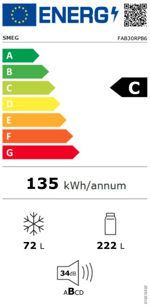 Combiné réfrigérateur/congélateur Smeg FAB30RPB6 detail 8