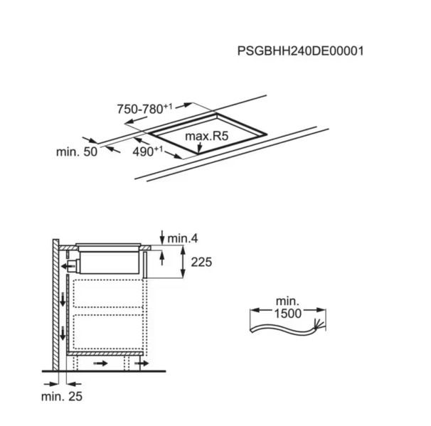 Taque de cuisson avec hotte intégrée AEG NCH84B03CZ/sapphirmatt detail 4