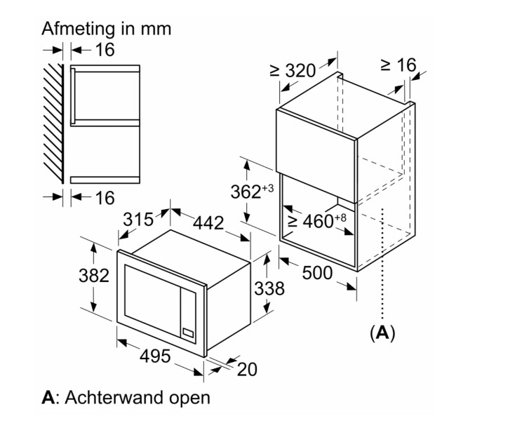 Micro-ondes sans grill Bosch BFL523MB4/zwart detail 4