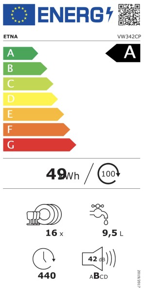 Vaatwasser volledig integreerbaar 60cm Etna/by Atag VW342CP detail 7