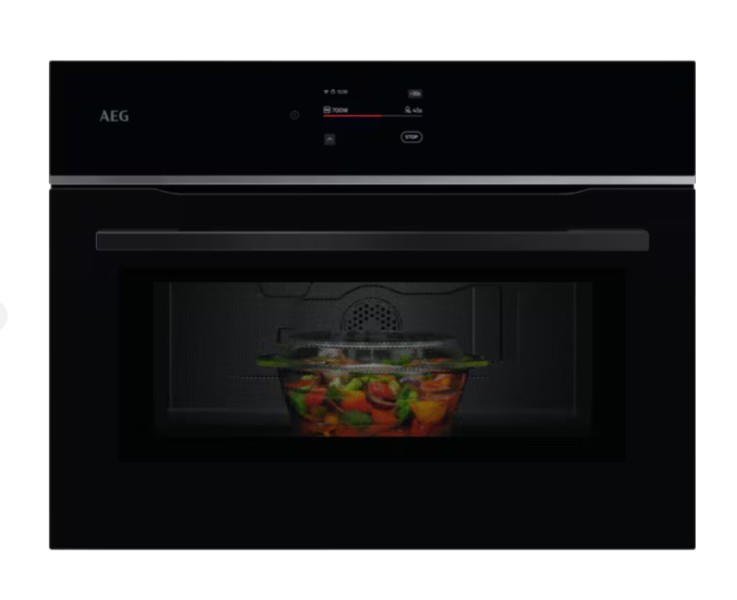 Microgolfoven inbouw met grill AEG TM7NK721B/ZWART vooraanzicht
