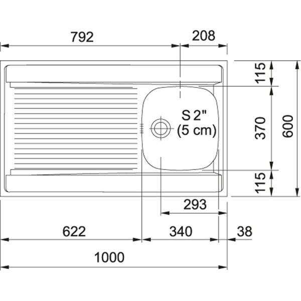 Enkele spoelbak Franke MAN7111 detail 1