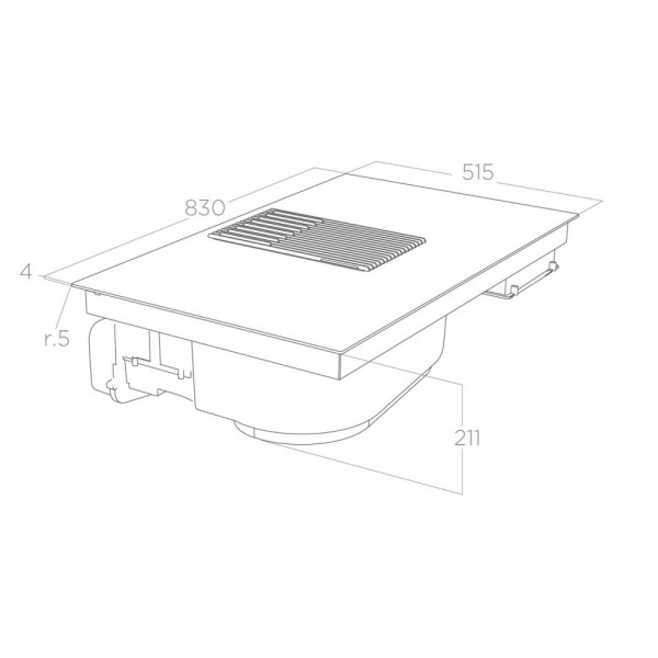 Kookplaat met ingebouwde dampafzuiging Elica PRF0199845 detail 2