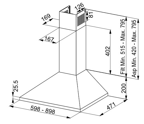 Hotte cheminée Franke FJO924XSP/ACTIE detail 1