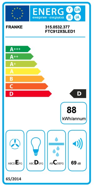 Hotte téléscopique Franke FTC912XS/ACTIE detail 3