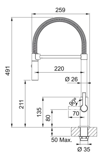 Robinet mono-commande Franke 301989 detail 3