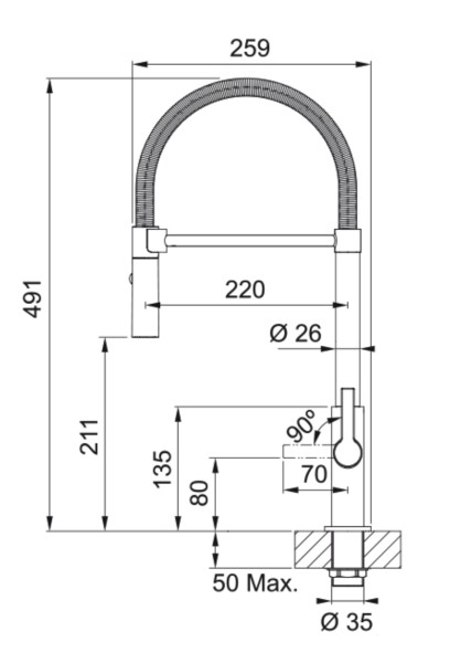Robinet mono-commande Franke 301990 detail 3