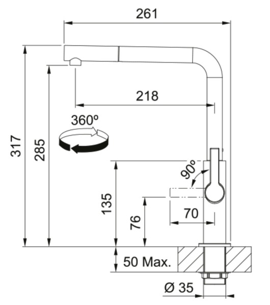 Robinet mono-commande Franke 301991 detail 3
