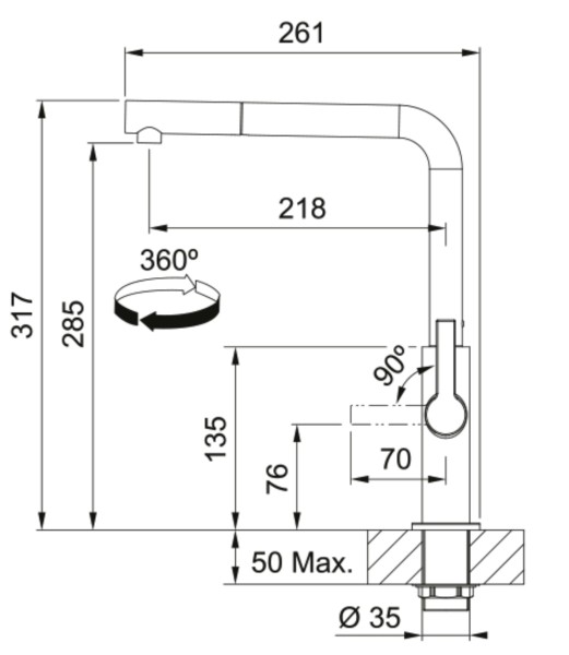 Robinet mono-commande Franke 301992 detail 3
