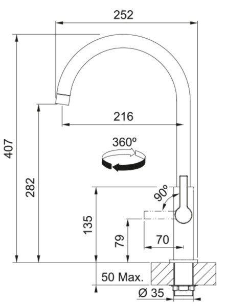 Robinet mono-commande Franke 301997 detail 3